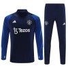 Manchester United Training Sweatshirts Quarter-zip 2023-24 Marine Für Kinder